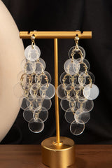 Resort Style Colorful Round Shell Tassel Earrings