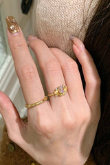 Fashionable Sparkling Pink Diamond Ring