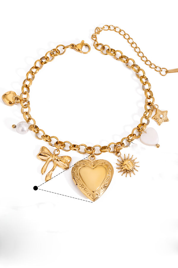 Fashionable Heart Shaped Embellished Bracelet