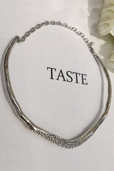 Simple and Light Luxury Metal Irregular Diamond Necklace