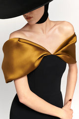 Elegant Off-shoulder Spliced fitted Backless Maxi Dress