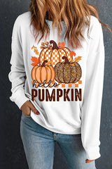 Halloween Pumpkin Print Loose Long-sleeved Casual Top