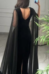 Solid Color Velvet Elegant Ribbon Long Sleeve Slim Maxi Dress