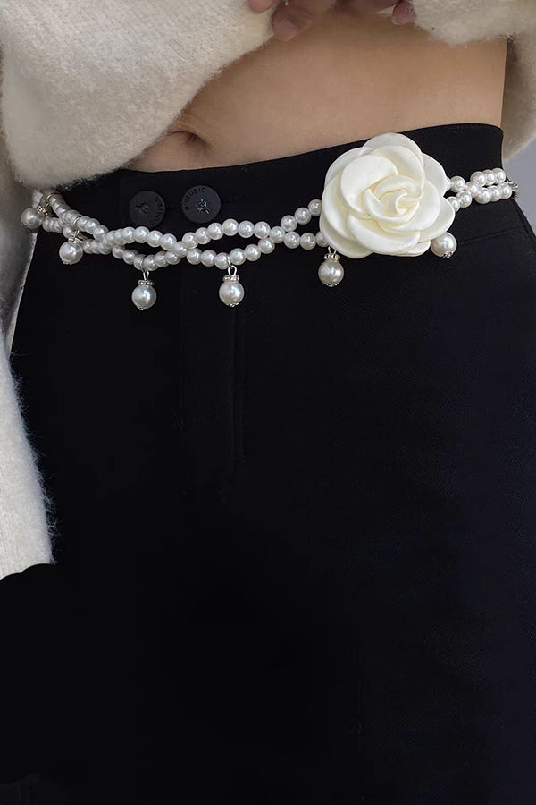 Exquisite Multi-layer Pearl Beaded Tassel Waist Necklace