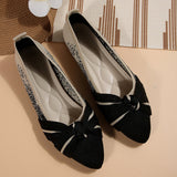 Fashionable Bow Colorblock Casual Flats