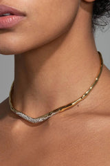 Simple and Light Luxury Metal Irregular Diamond Necklace