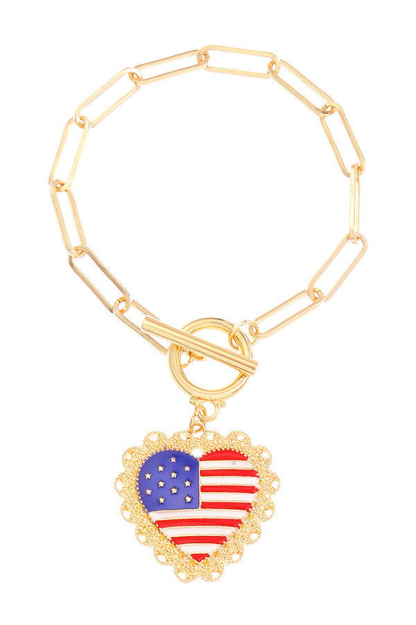 American Flag Independence Day Fashion Bracelet