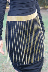 Fashionable Tassel Rhinestone Chain Waist Necklace