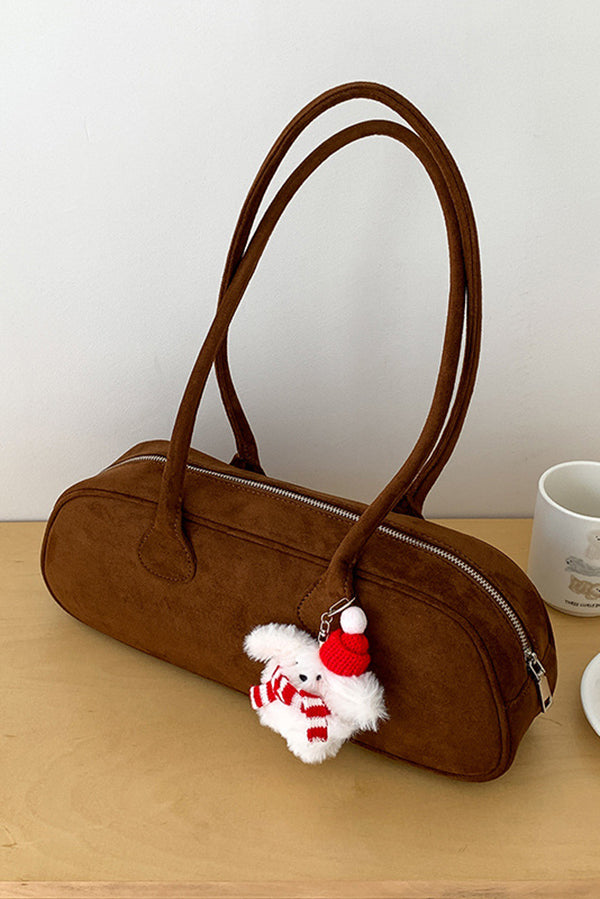 Vintage Suede Baguette Shoulder Bag