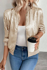 Stylish Loose-fitting Long-sleeved Zipper Casual Jacket