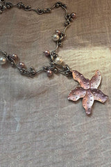 Elegant Flower Pink and Purple Pearl Necklace