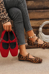 Fashionable Buckled Suede Round Toe Casual Shoes