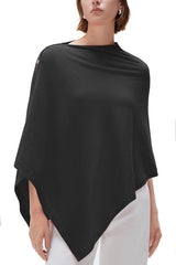 Women Cashmere Knit Shrug Bolero Side Button Detail Lightweight Shawl  Poncho