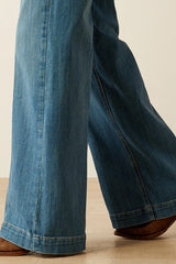 Fashion High Waist Casual Pocket Drape Stretch Straight Jeans