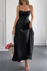 Solid Color Halter Backless Lace-up Holiday Slim Maxi Dress