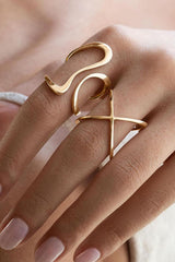 Simple Special-shaped Lines Stainless Steel Open Ring