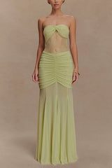 Fashion Lace Splicing Sexy Sleeveless Off-shoulder Slim Maxi Dress