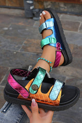 Fashionable Colorful Prism-shaped Thick-soled Beach Sandals