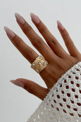 Fashionable Hollow Diamond Irregular Retro Ring