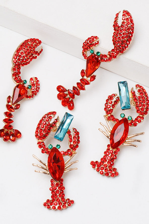 Fashionable Diamond Lobster-shaped Holiday Earrings