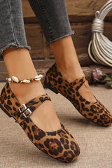 Fashionable Buckled Suede Round Toe Casual Shoes