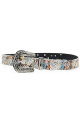 Fashionable Printed Rhinestone Letter-decorated Simple Belt