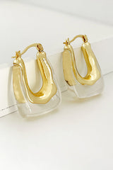 Fashionable Geometric U-shaped Colorful Jelly Earrings