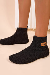 Fashionable Velcro Home Non-slip Plush Warm Snow Boots