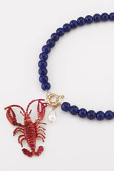 Fashion Lobster Holiday Earrings and Necklace