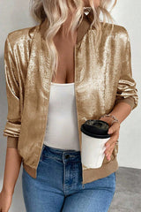 Stylish Loose-fitting Long-sleeved Zipper Casual Jacket