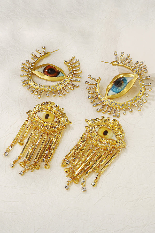 Vintage Evil Eye Tassel Earrings