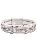 Bohemian Cross Diamond Magnetic Clasp Bracelet