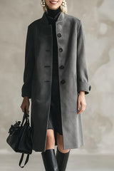 Stylish Long-sleeved Button-down Casual Long Coat