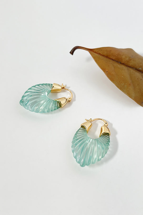 Fashion Candy-colored Glass-feel Striped Small Wing Earrings