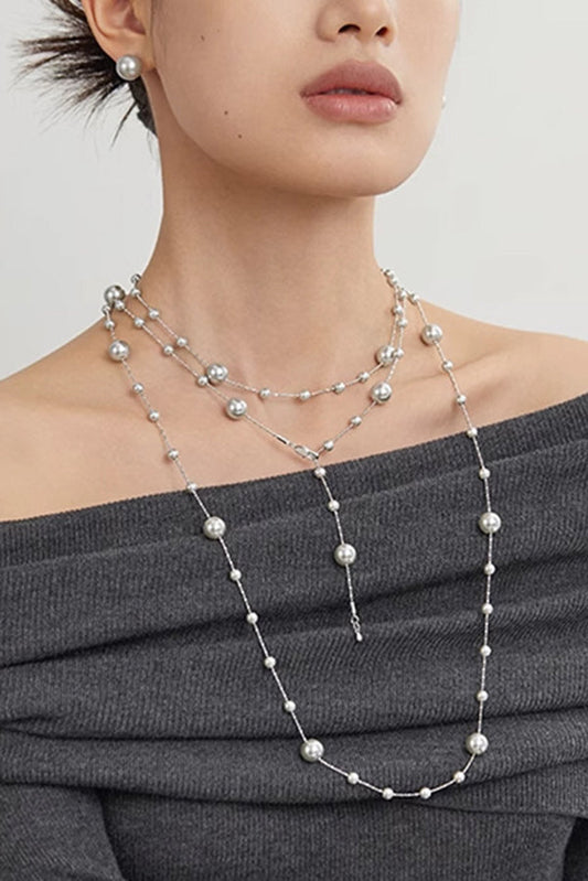 Vintage Pearl Beaded Stackable Elegant Necklace