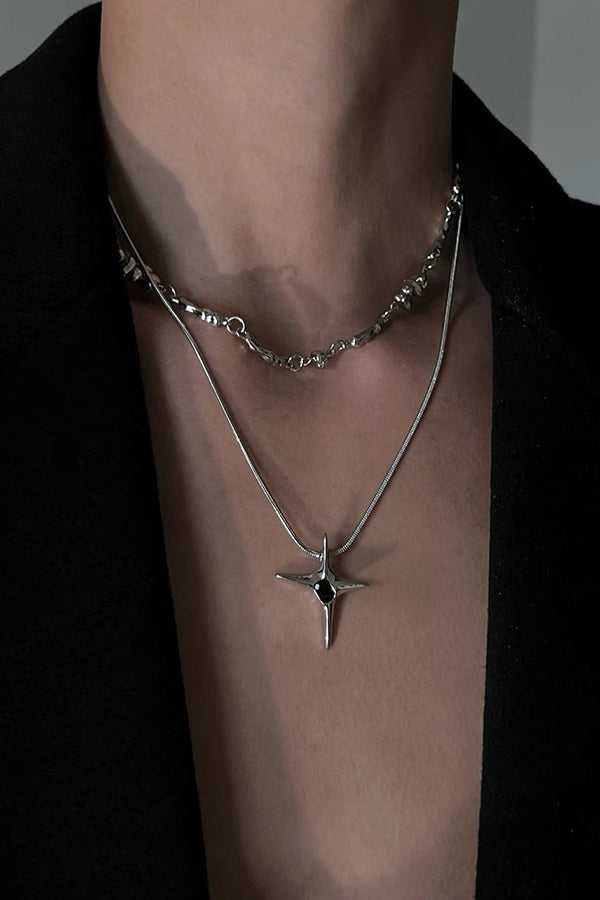 Fashionable Time Dial Metal Necklace