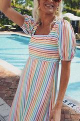 The Lucy Rainbow Stripe Dress