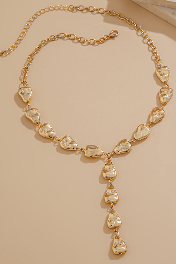 Fashion Irregular Baroque Style Teardrop-shaped Pendant Necklace