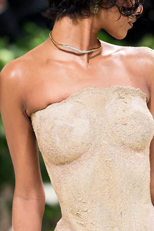 Simple and Light Luxury Metal Irregular Diamond Necklace