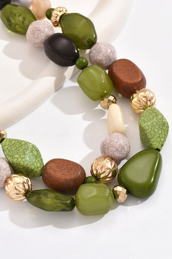 Bohemian Forest-style Resin Necklace