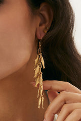 Fashionable Metal Fish Pendant Earrings