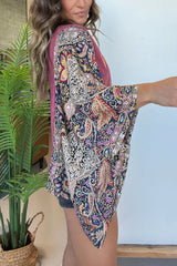 Unique Ethnic Print Batwing Sleeve Loose Top