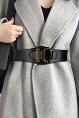 Retro Style Waist-hugging Wide Leather Belt