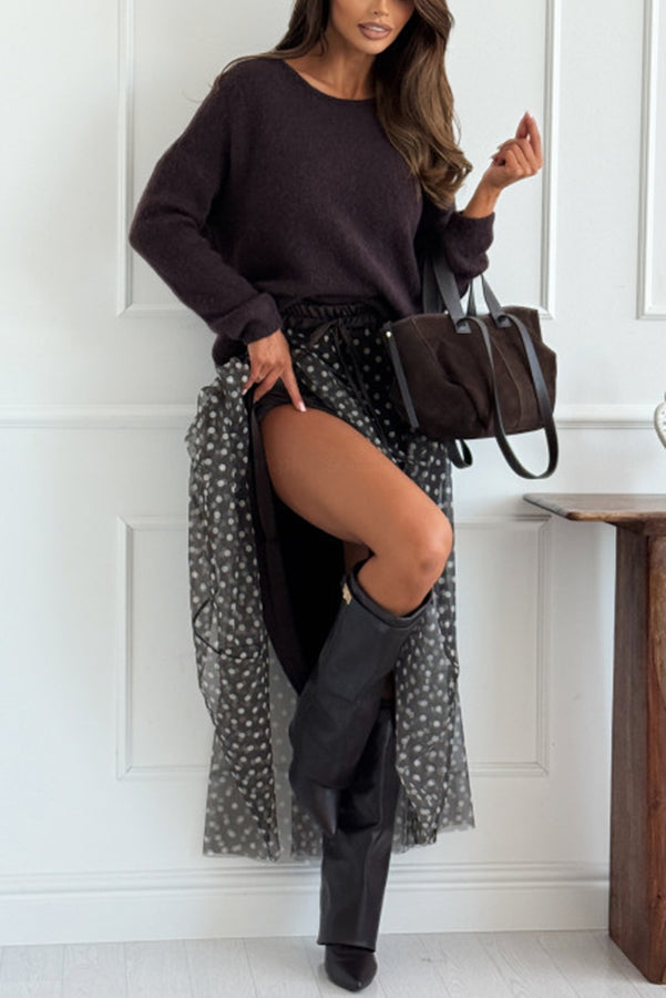 Timeless Treasures Knit Crew Neck Long Sleeve Relaxed Sweater