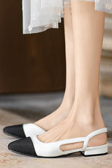 Fashionable Color-blocked Elegant French Thick-heeled Sandals
