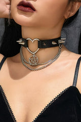 Dark Rivet Punk Necklace