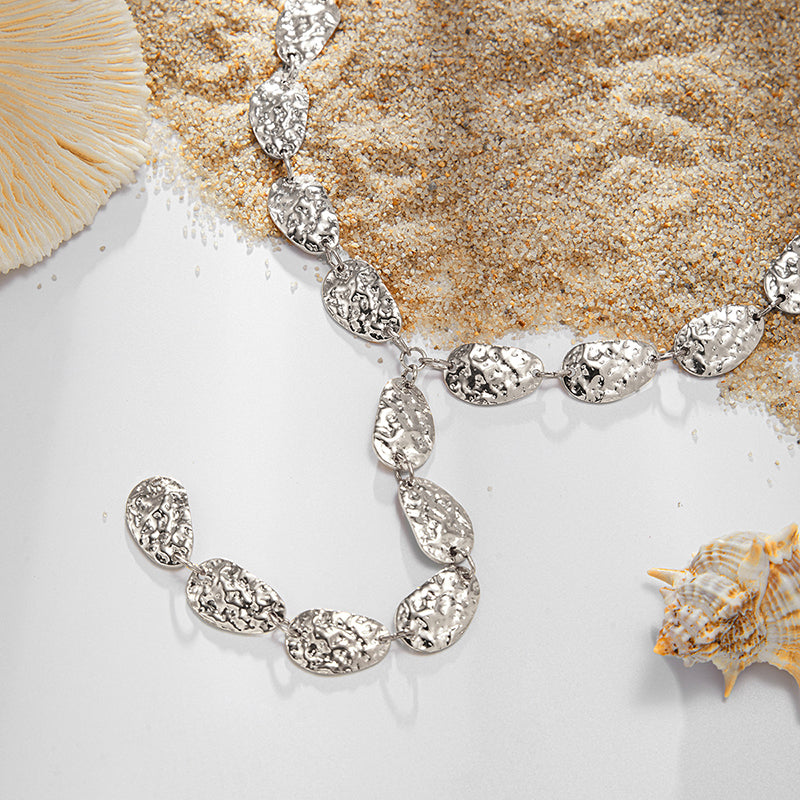 Fashion Irregular Baroque Style Teardrop-shaped Pendant Necklace