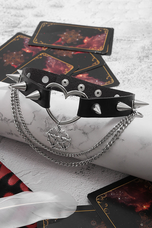 Dark Rivet Punk Necklace