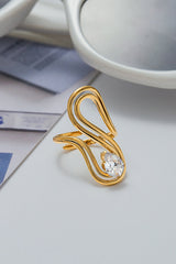 Elegant Zircon Geometric Titanium Steel Ring