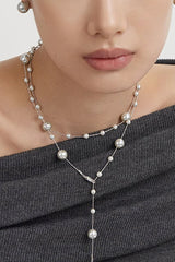 Vintage Pearl Beaded Stackable Elegant Necklace